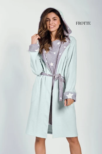 Medvilninis chalatas Brigitte 3211 Mėtinė Frotte