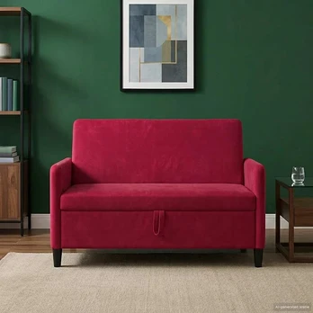 Sofa su saugojimo vieta Vyno raudona 122 x 78 x 87 cm