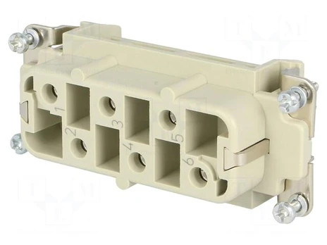 Connector: rectangular | female | Han HsB | PIN: 6 | 6+PE | size 16B