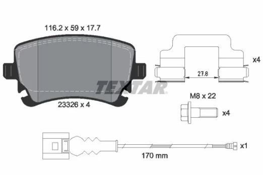 TEXTAR 2332602 Brake pad set