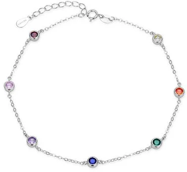 Agato Sidabrinis bracelet with colored zircons AGB767/21