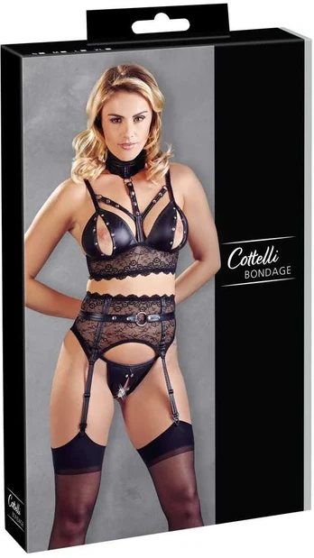 Bondage Bra Suspender Set xl Seksuali liemenėlė