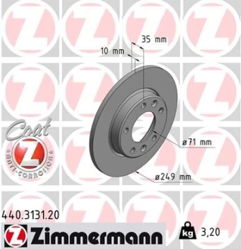 Stabdžių diskas ZIMMERMANN 440.3131.20