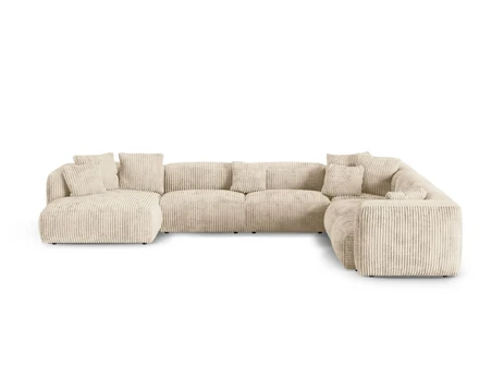 Modular Right Corner Sofa, "Martina", 6 Seats, 420x330x75, Light Beige