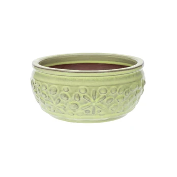Vazonas Domoletti GG.6689.023 CL.GI.411, keramika/molis, Ø 23 cm, žalias