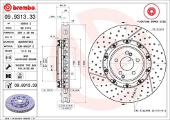 Stabdžių diskas BREMBO 09.9313.33 kaina