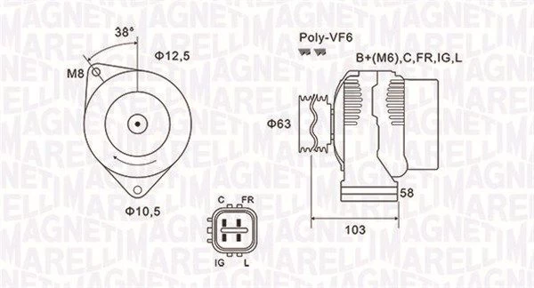 Kintamosios srovės generatorius MAGNETI MARELLI 063731727010