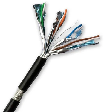 DATACOM S/FTP wire CAT7 PE,Fca 100m, sheath juodas OUTDOOR