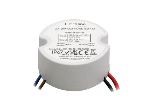 LED maitinimo šaltinis 12V 30W IP67 LITE ⌀50mm x 22mm