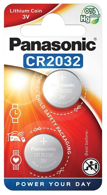 Elementai PANASONIC Lithium, CR2032, 2 vnt.