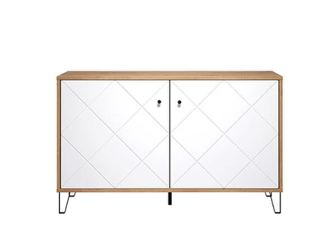 Komoda Trendteam Touch, 123 cm, balta/ruda