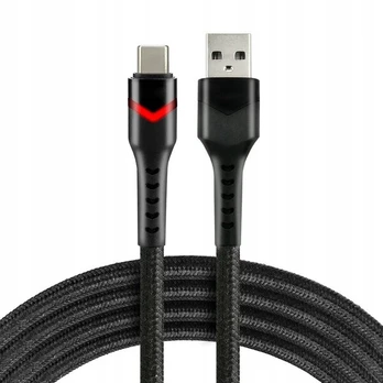 everActive CBB-2CBR USB-A / USB-C kabelis su RGB LED apšvietimu, 2 m, 3 A, juodas