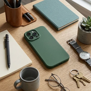 Dėklas Oem Case for iPhone 17 Pro / 18 Pro (low camera edge) Matt 2.0 dark žalias