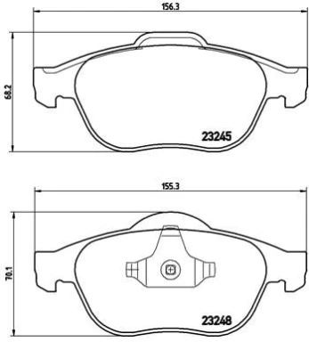 Stabdžių trinkelių rinkinys, diskinis stabdys BREMBO P 68 032