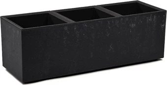 No Name FLOWERPOT PLASTIC KARO 90X30X30CM BLACK
