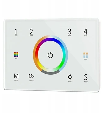 Sd serijos rgb+cct 4 zonų pultelis 230v baltas