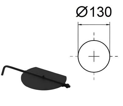 Droselis su rankena, 2 mm. D-130 mm.