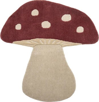 Bloomingville Mini - Mushroom Rug - Red - Wool