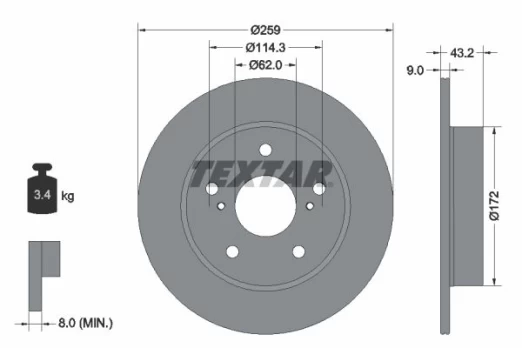 TEXTAR 92308303 Brake Disc