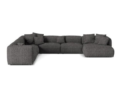 Boucle Modular Left Corner Sofa, "Martina", 6 Seats, 404x312x75, Anthracite