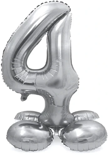 Sidabrinis pastatomas balionas - skaičius 4, 40 cm