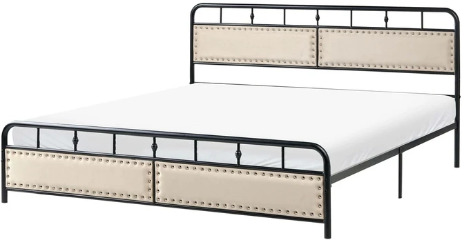 Beliani Metalinė lova BREUILLET 180 x 200 cm Juoda