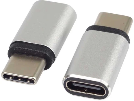 PremiumCord Adapteris USB-C Female - USB-C Male, sidabrinis