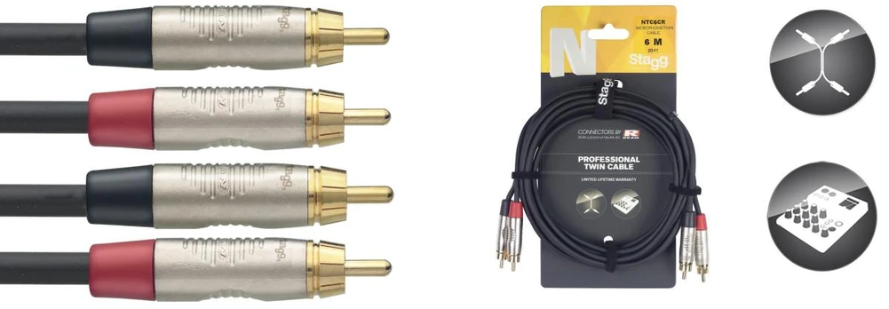 Audio kabelis Stagg NTC6CR, 6m