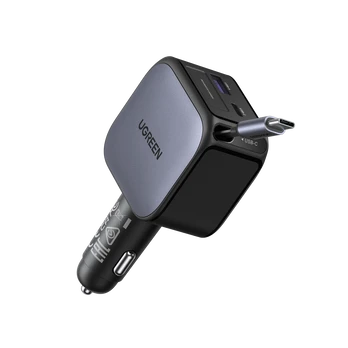 UGREEN 60W Fast Car Charger with Retractable Cable
