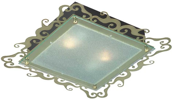 CASABLANCA CEILING FOUNDATION 2X60W E27 38 CM PATINA SQUARE