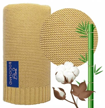 BOCIOLAND BL077-Antklodė BAMBUSOWY PARIS GOLD