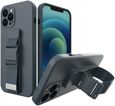 Hurtel Dėklas su virvele iPhone 12 Pro Max – mėlynas