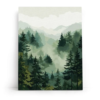 Tapymas pagal numerius, Ūkanotas miškas, 30x40, Varvikas, ME1190e