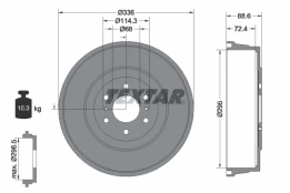 TEXTAR 94046500 Brake drum kaina