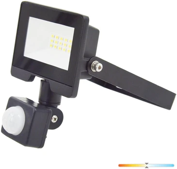 10W LED prožektorius su judesio davikliu MHC, juodas, 4000K, IP54