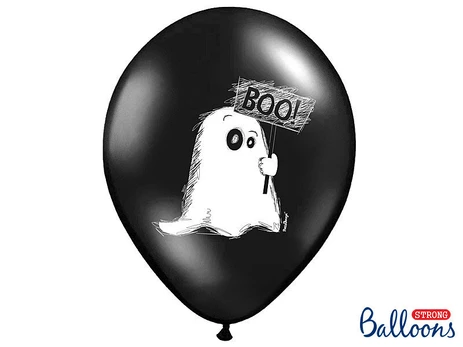 Balionai 30 cm Ghost Pastel, juodi, 50 vnt.
