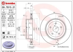 Stabdžių diskas BREMBO 09.7813.21 kaina