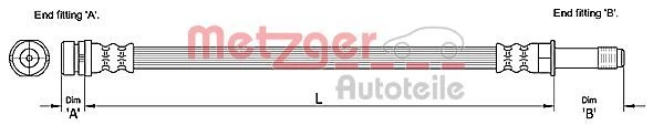 Stabdžių žarnelė METZGER 4110231