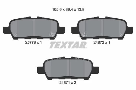 TEXTAR 2577801 Brake pad set