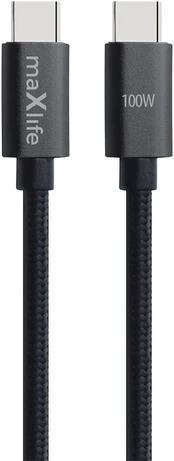 Telforceone Maxlife MXUC-12 cable USB-C - USB-C 3,0 m 100W juodas