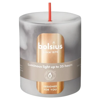 Candle. cylindrical Bolsius Carrara Pilkas. 8/6.8cm