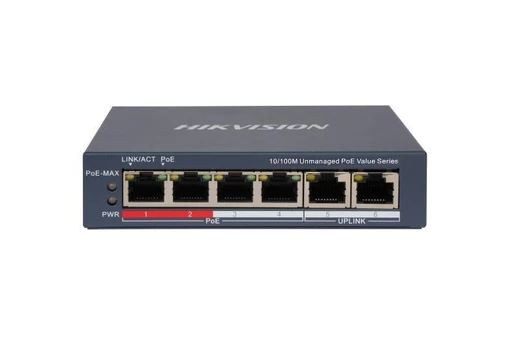 Komutatorius 6 prievadų Hikvision DS-3E0106P-E/M(B)