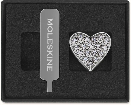 Moleskine Przypinka Heart Crystal, sidabrinė (MS-8855357)