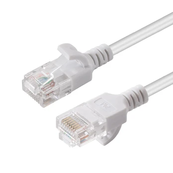 MicroConnect U/UTP CAT6A Slim 0.25M Baltas