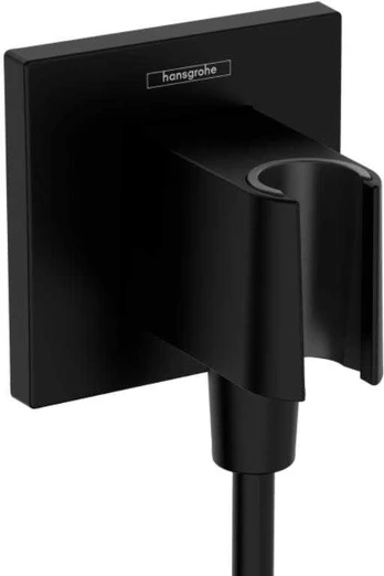 FixFit E outlet with shower holder matt juodas