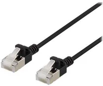 DELTACO U/FTP Cat6a patch cable, slim, 3,8mm in diameter, 5m, juodas
