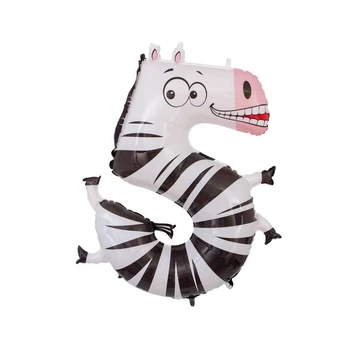 Folinis balionas su heliu, skaičius 5 - 100 cm, zebras