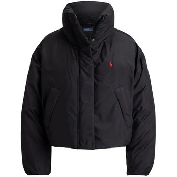 Pūkinė striukė moterims, Juoda, Woven-puffer-coat