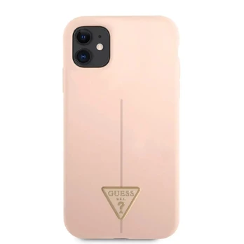 Guess Silicone Line Triangle Case for iPhone 11 Pink