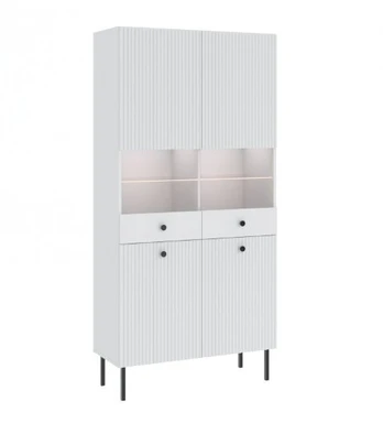 Vitrina Intermeble Viena 2D, balta/juoda